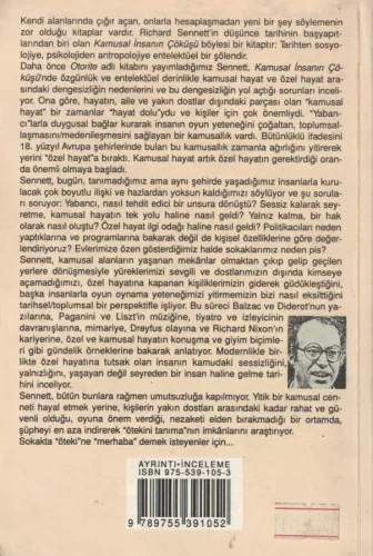 Kamusal İnsanın Çöküşü Richard Sennett Ayrıntı Yayınları %52 indirimli