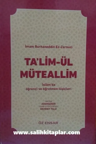 Talimül Müteallim Tercemesi - Mehmet Talu İmam Burhaneddin Ez Zernuci 