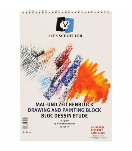 ALEX SPİRALLİ RESİM DEFTERİ 35X50cm 165gr 15'Lİ