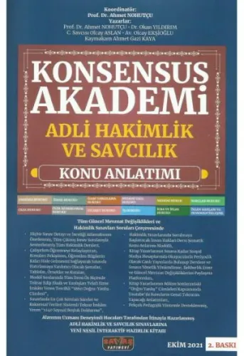 Konsensus Akademi Adli Hakimlik ve Savcılık Konu Anlatımı Set