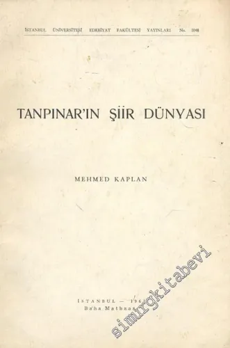Tanpınar'ın Şiir Dünyası -