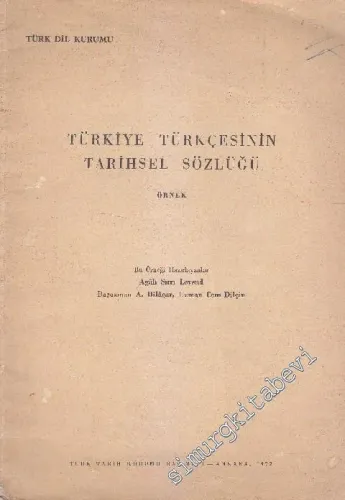 Türkiye Türkçesinin Tarihsel Sözlüğü -