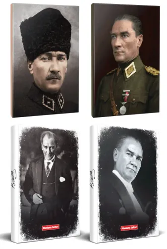 4lü Atatürk 64 Sayfa 13,5x19,5cm Defter ve 176 Sayfa Planlama Defteri 