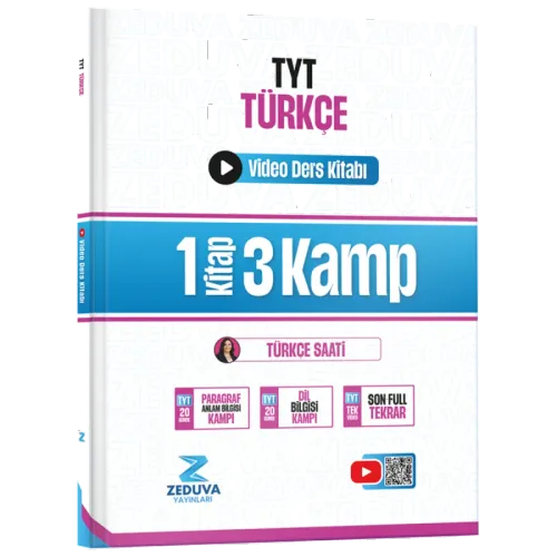 Zeduva Yayınları Türkçe Saati TYT Türkçe 1 Kitap 3 Kamp Video Ders Kitabı