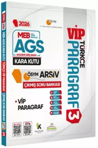 Karakutu Yayınları 2026 MEB - AGS Türkçenin Kara Kutusu Paragraf 3 VİP