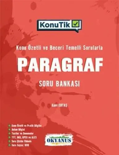Okyanus Yayınları Tüm Adaylar İçin Paragraf KonuTik Konu Özetli Soru Bankası