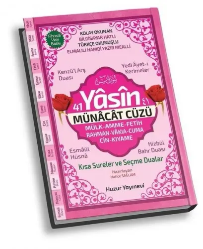 41 Yasin Münacat Cüzü-Kolay Okunan, Bilgisayar Hatlı, Türkçe okunuşlu(Orta Boy, Ciltli)-065
