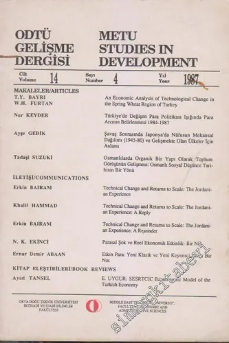 ODTÜ Gelişme Dergisi - METU Studies in Development - Sayı: 4  Cilt: 14