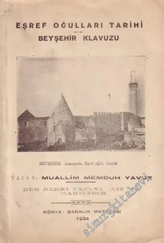 Eşref Oğulları Tarihi, Beyşehir Kılavuzu -        1934