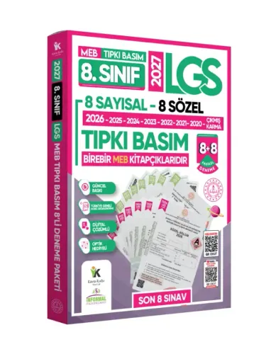 İnformal 8. Sınıf LGS Tıpkı Basım Çıkmış Soru 8+8 Deneme Paketi (Say+S