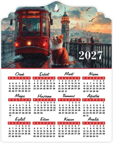 Galata 2027 Ahşap Duvar Takvimi - Halkkitabevi