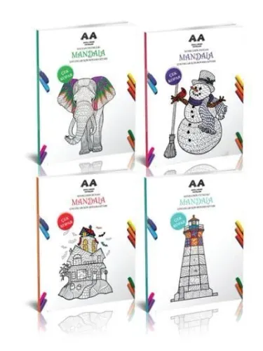 Çocuklar İçin Mandala Boyama Seti 3-4 Kitap