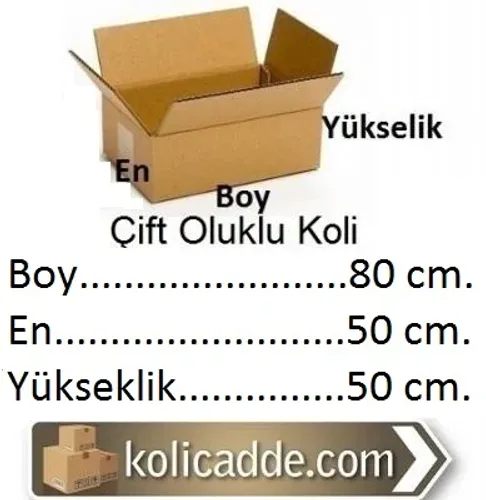 Çift Oluklu Koli 80x50x50 cm.