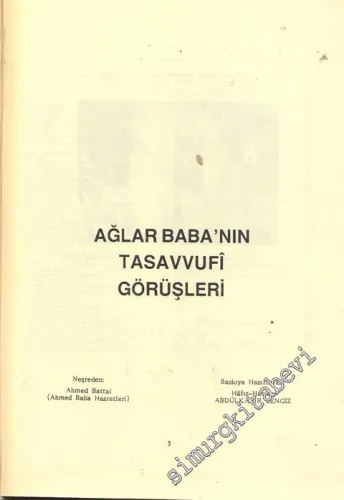 Ağlar Baba'nın Tasavvufi Görüşleri -