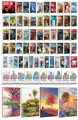 68 Dünya Klasiği ve Manzara Temalı 64 Sayfa Çizgili Defter Seti -2 - H