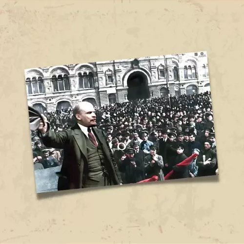 POSTER 0234 - LENİN KIZIL MEYDANDA KONUŞMA YAPIYOR - KUŞE KAĞIT (33X48)