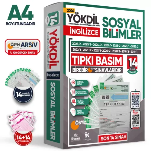 İnformal Yayınları 2026 İngilizce Yökdil Sosyal Bilimler Tıpkı Basım 12 li Deneme
