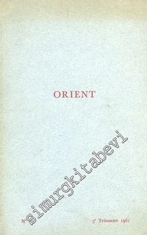 Orient: Reuve Trimestrielle - Sayı 19       1961