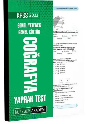 2023 KPSS Genel Yetenek Genel Kültür Coğrafya Yaprak Test