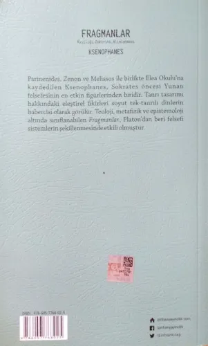 Fragmanlar Kişiliği, Doktrini, Alımlanması Ksenophanes Pinhan Yayıncıl