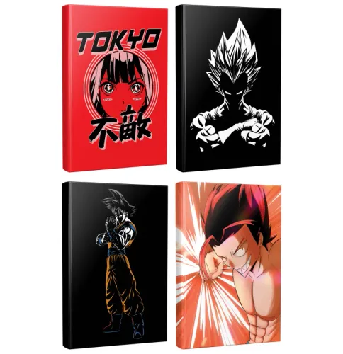 4 Defter Fearless-Dragon Ball-Punch-Goku - Halkkitabevi