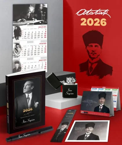 Kişiye Özel 2026 Atatürk İstikbal Ajanda - İmza Duvar Takvimi - Masa T