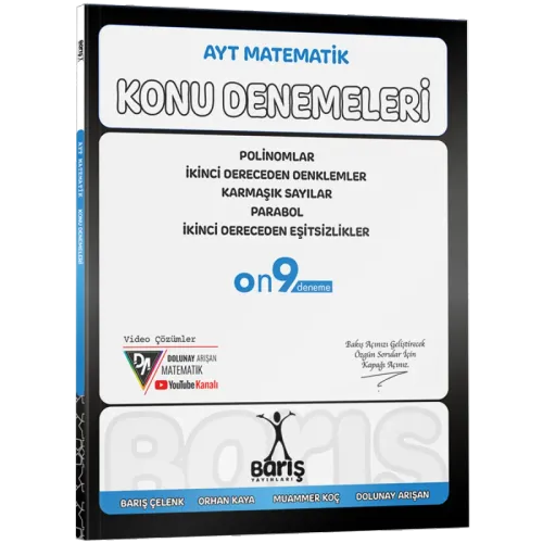 Barış Yayınları AYT Matematik Polinomlar İkinci Dereceden Denklemler - Eşitsizlikler Karmaşık Sayılar Parabol Konu Denemeleri