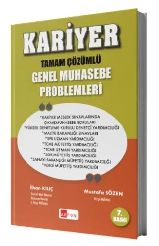 Kariyer Tamamı Çözümlü Genel Muhasebe Problemleri