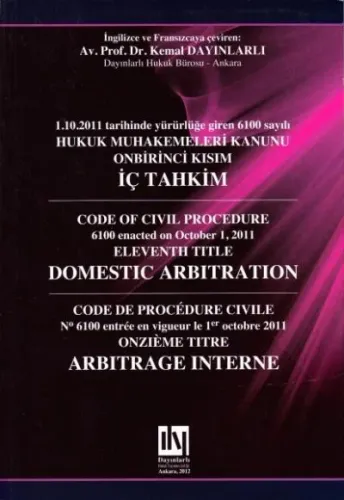 Hukuk Muhakemeleri Kanunu Onbirinci Kısım İç Tahkim