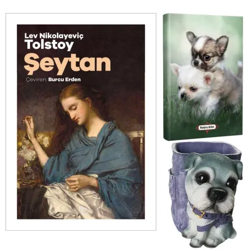 Şeytan - Tolstoy ve Dekoratif Köpek Kalemlik - Minik Dostlar Planlama Defteri