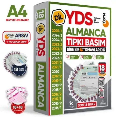 İnformal Yayınları 2026 YDS Almanca ÖSYM Tıpkı Basım Çıkmış Soru Deneme Paketi 18 li Fasikül Seti