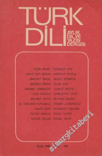 Türk Dili Aylık Dil Dergisi  - 340  XLI  29  Ocak
