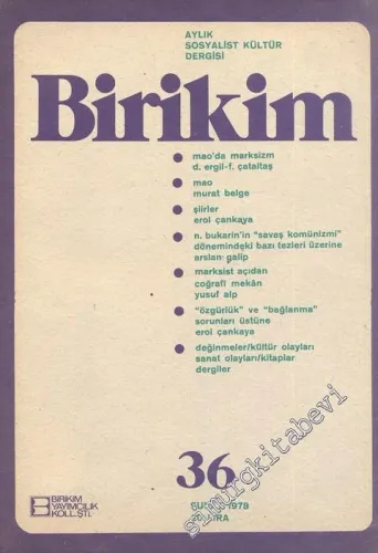 Birikim Aylık Sosyalist Kültür Dergisi - Sayı: 35, Ocak 1978