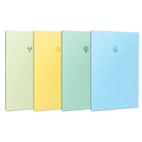 4'lü Defter 64 Sayfa Çizgisiz - Phoenix-Sun-Tree-Wolf