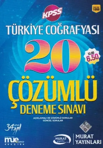 KAMPANYALI-Murat KPSS Türkiye Coğrafyası 20 Çözümlü Deneme Sınavı 1098
