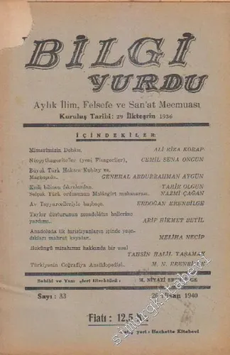 Bilgi Yurdu Aylık İlim, Felsefe ve San'at Mecmuası - Sayı: 33      Nisan