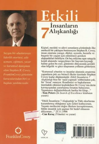 Etkili İnsanların 7 Alışkanlığı Stephen R.Covey Varlık %56 indirimli