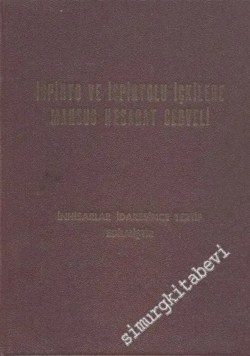 İspirto ve İspirtolu İçkilere Mahsus Hesabat Cedveli -