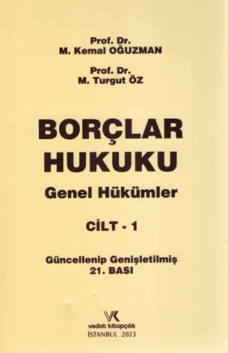 Borçlar Hukuku Genel Hükümler Cilt I