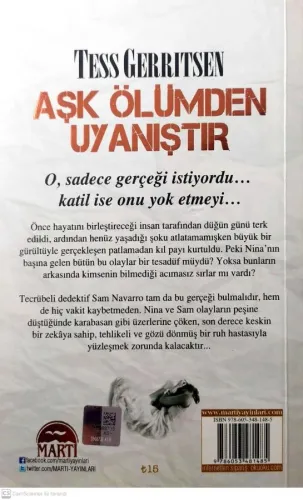 Aşk Ölümden Uyanıştır Tess Gerritsen Martı Yayınevi