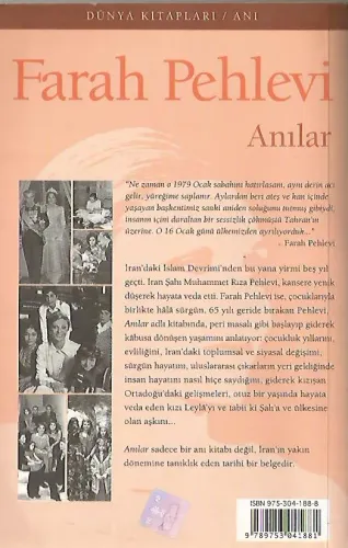 Anılar Farah Pehlevi Dünya %50 indirimli