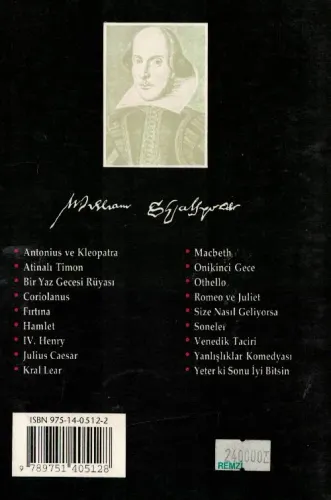 Size Nasıl Geliyorsa William Shakespeare Remzi Kitabevi %61 indirimli