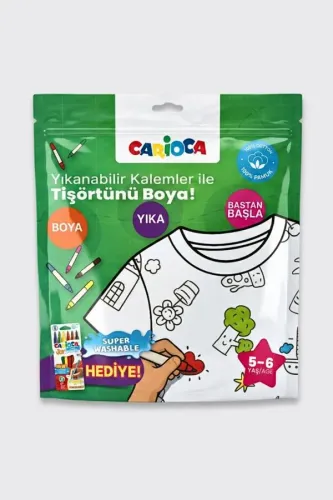 CARİOCA BOYANABİLİR TİŞÖRT-KEÇELİ 5-6 YAŞ KALEM HEDİYELİ