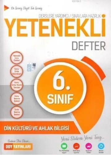 DDY Yayınları 6. Sınıf Yetenekli Din Kültürü ve Ahlak Bilgisi Defter DDY