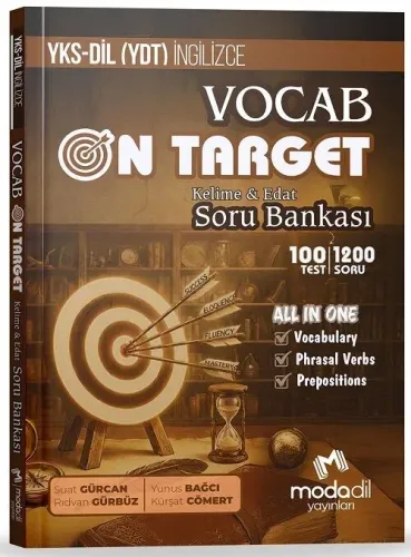 Modadil Yayınları YKSDİL İngilizce VOCAB ON TARGET Kelime ve Edat Soru