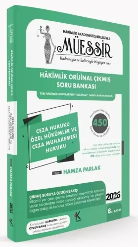 MÜESSİR 2026 Hakimlik Ceza Hukuku Özel Hükümler ve Ceza Muhakemesi Hukuku Orijinal Çıkmış Soru Bankası Çözümlü