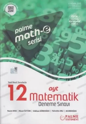 Palme Yayınları AYT Matematik Math-e Serisi 12 Deneme 2020 Özel Palme