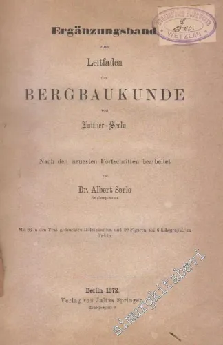 Ergänzungsband zum leitfaden der bergbaukunde -        1872
