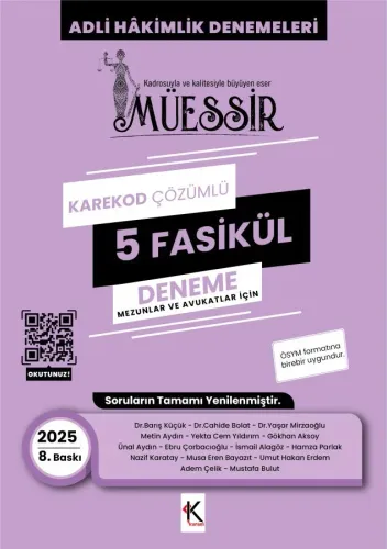 Müessir Adli Hakimlik Denemeleri- KAREKOD- CEVAPLI / 2025