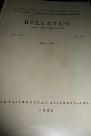 Belleten 1990 Cilt: LIV Sayı: 209